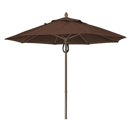 Fiberbuilt Mrkt Umbrella 8Rib Plly Pin Cb, Brown, 9Ft 9MPPCB-4621