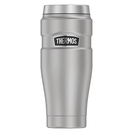 Thermos Stainless Steel Travel Tumbler, 16oz, Matte Steel, Hot 7 Hrs, Cold 18 Hrs SK1005MSTRI4