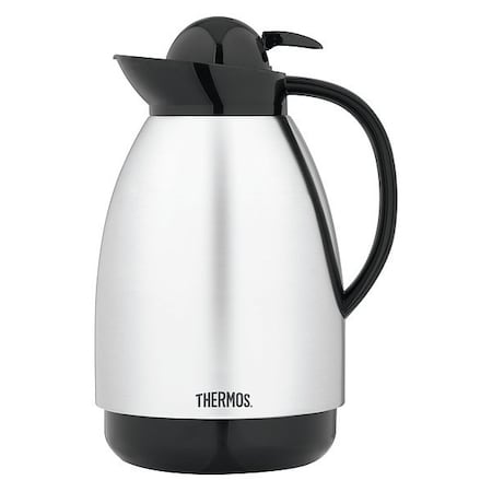 Thermos Glass Vacuum Carafe, 34 oz., White, Hot 20 Hrs, Cold 24 Hrs 710TRI4