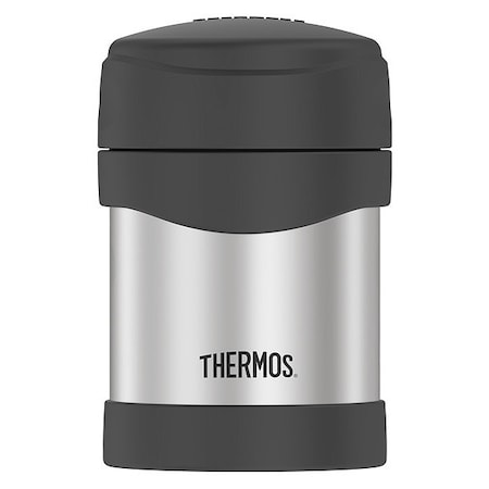 Thermos Stainless Steel Compact Food Jar, 10 oz., Stainless Steel/Black 2330TRI6