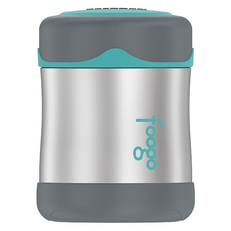 Thermos Stainless Steel Food Jar, 10 oz., Stainless Steel/Charcoal/Teal B3004TS2