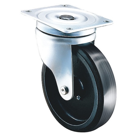 Revvo Swivel Caster Metric Plate, Cast Iron Wh 855-CIB
