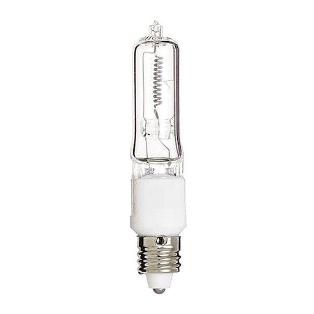 Satco 75W T4 Halogen Light Bulb - Mini Candelabra Base - Clear Finish S3157