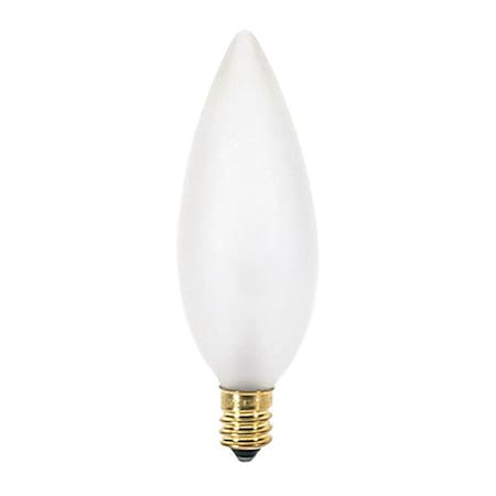 Satco 15 W BA9 1/2 Incandescent - Frost - 1500 Hours - 114L - Candelabra Base - 120V S3291