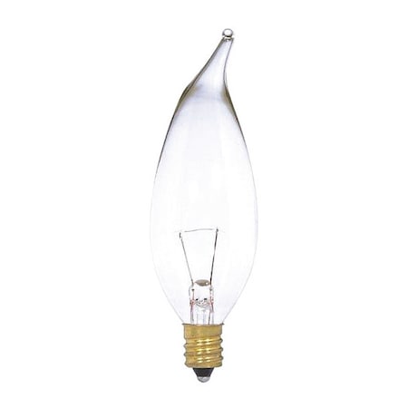 Satco Bulb, Incandescent, 15W, CA10, Candelabra Base, Decorative Light S3867