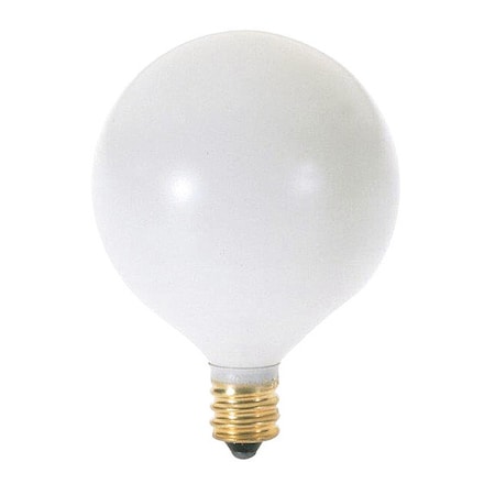Satco 15 W G16 1/2 Incandescent - Satin White - 1500 Hours - 94L - Candelabra Base - 120V - 2-Pack S3752