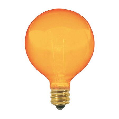 SATCO 10 W G12 1/2 Incandescent - Transparent Amber - 1500 Hours - Candelabra Base - 120V S3836