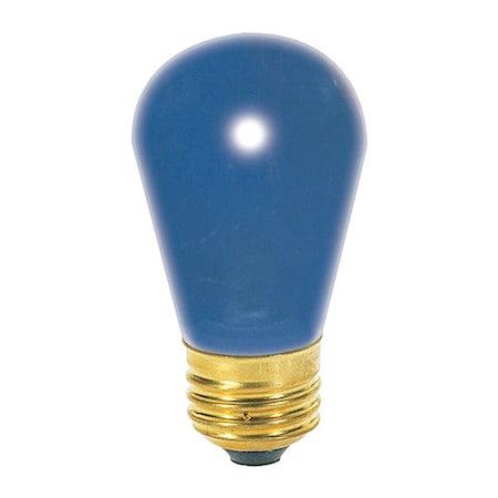Satco 11 W S14 Incandescent - Ceramic Blue - 2500 Hours - Medium Base - 130V, PK4 S3963
