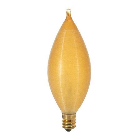 Satco 25 W C11 Incandescent - Spun Amber - 4000 Hours - Candelabra Base - 120V - Carded S2706