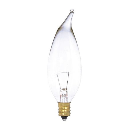 Satco 25 W CA10 Incandescent - Clear - 1500 Hours - 250L - Candelabra Base - 12V S3868