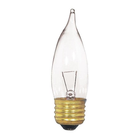 Satco 25 W CA10 Incandescent - Clear - 1500 Hours - 250L - Medium Base - 12V S3869