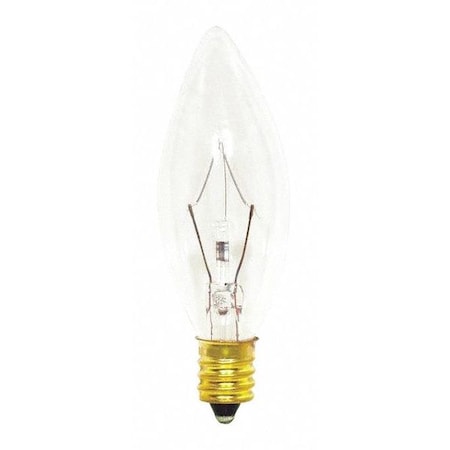 SATCO 25 W B8 Incandescent - Clear - 1500 Hours - 212L - Candelabra Base - 130V S3346