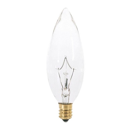 Satco Bulb, Incandescent, 25W, BA9 1/2, Candelabra Base, Decorative Light A3682