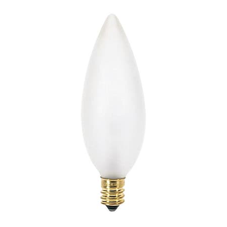 Satco 25 W BA9 1/2 Incandescent - Frost - 1500 Hours - 212L - Candelabra Base - 120V S3285