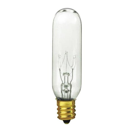 Satco Bulb, Incandescent, 15W, T6, Candelabra Base, Sign & Indicator S4727