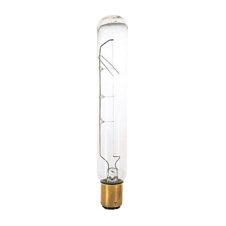 Satco Bulb, Incandescent, 20W, T6 1/2, Bayonet Double Contact Base, Tubular S3297