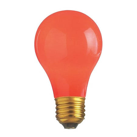 Satco 25 W A19 Incandescent - Ceramic Red - 1000 Hours - 15L - Medium Base - 130V S6090