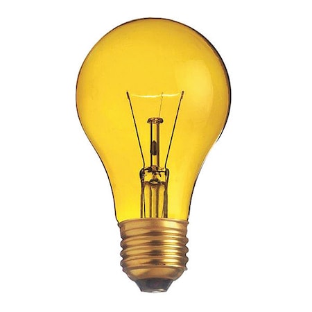 Satco 25 W A19 Incandescent - Transparent Yellow - 2000 Hours - Medium Base - 130V S6083