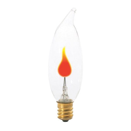 Satco 3 W CA8 Incandescent - Clear - 1000 Hours - Candelabra Base - 120V S3656