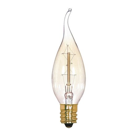 Satco 25 W CA8 Incandescent - Clear - 3000 Hours - 100L - Candelabra Base - 120V S2418