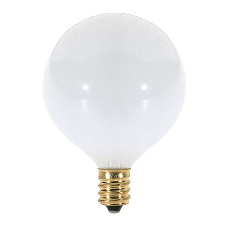 Satco 25 W G16 1/2 Incandescent - Gloss White - 1500 Hours - 175L - Candelabra Base - 120V S3260
