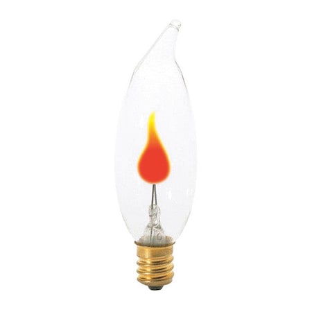 Satco 3 W CA8 Incandescent - Clear - 1000 Hours - Candelabra Base - 120V - Carded S3756