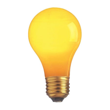 Satco 60 W A19 Incandescent - Ceramic Yellow - 2000 Hours - Medium Base - 130V S4987