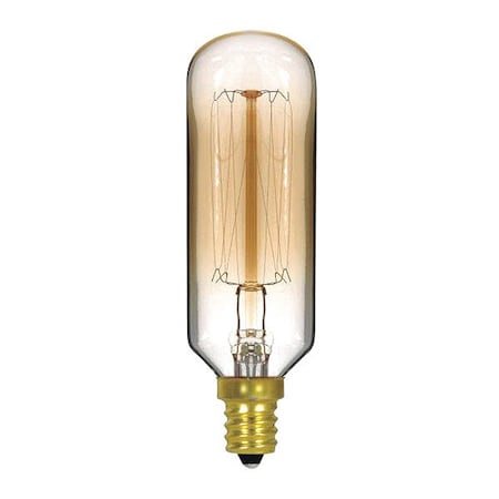 Satco 40 W T9 Incandescent - Clear Gold - 3000 Hours - 160L - Candelabra Base - 120V S2420