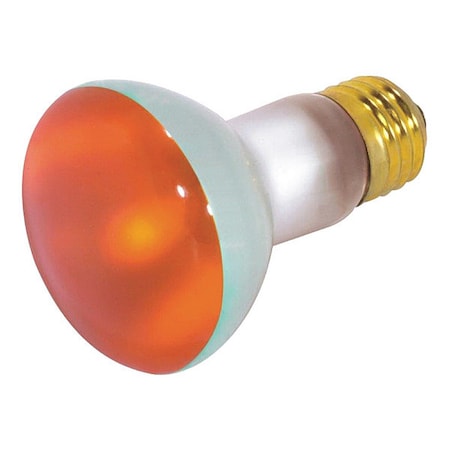 Satco 50 W R20 Incandescent - Amber - 2000 Hours - Medium Base - 130V S3203