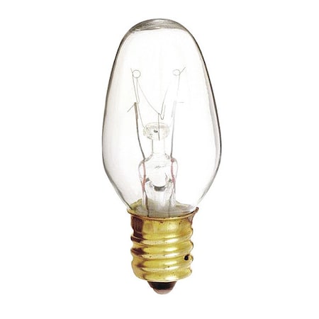Satco 7 W C7 Incandescent - Clear - 3000 Hours - 35L - Candelabra Base - 120V - 4-Pack S4725