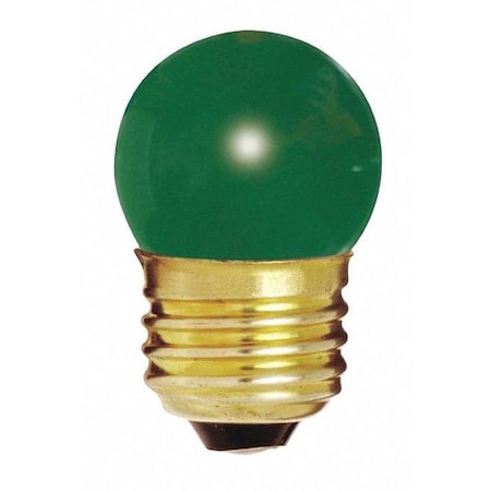 Satco 7.5 W S11 Incandescent - Ceramic Green - 2500 Hours - Medium Base - 120V, PK5 S3609