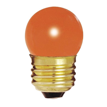Satco 7.5 W S11 Incandescent - Ceramic Orange - 2500 Hours - Medium Base - 120V, PK5 S3610
