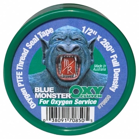 Blue Monster Medical Grade Oxygen PTFE Tape, 1/2"W 70850