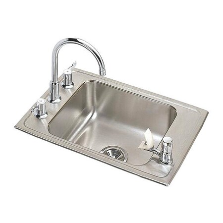 Elkay Single Bowl 18G 31' X 19.5' X 5.5' Top Mount Sink Kit Lustertone DRKAD311955C