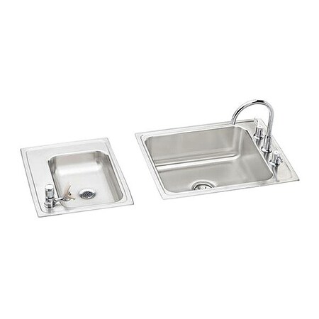 Elkay Lustertone 18G 41' X 19.5' X 6.125' 2Bwl TMt Sink Kit Sa DRKAD2411960LC