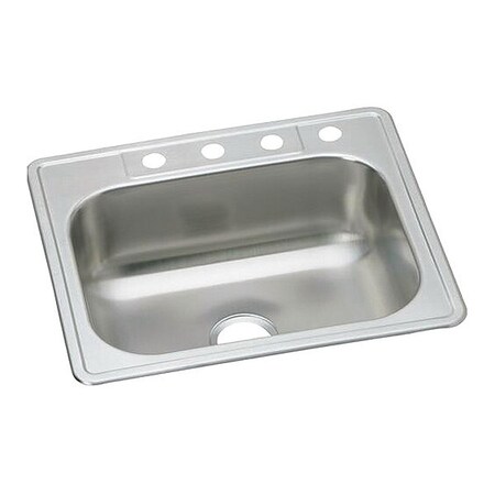 Elkay Dayton 20G 25" X 22" X 7.0625" Single Bowl TMt Kitchen Sink SS DDG125225