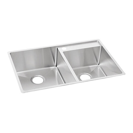 Elkay CrsTwn 18G 32.5' X 20.5' X 9' 2Bwl UMt Lowered Deck KitcSnk SS ECTRUD31199R0