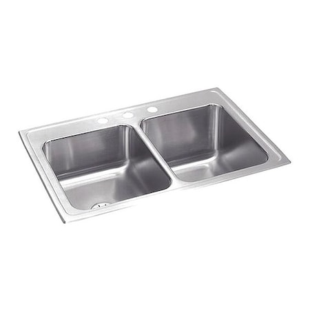 Elkay Gourmet 18G 33' X 22' X 10.125' 2Bwl TMt Kitchen Sink Kit SS STLR3322RPD5