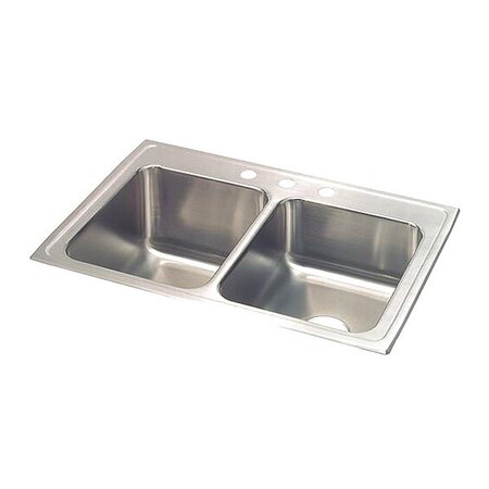Elkay Gourmet 18G 33' X 22' X 10.125' 2Bwl TMt Kitchen Sink Lustertone STLR3322LMR2
