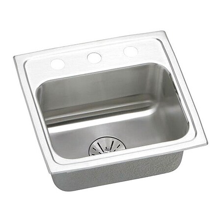 Elkay Lustertone 18G 17' X 16' X 6.5' 1Bwl TMt Kitchen Sink Kit SS LRADQ171665PD2