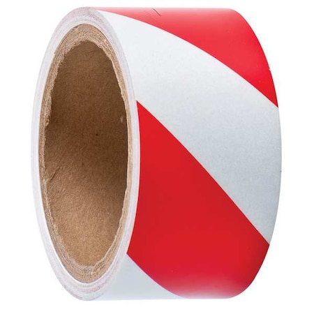 Brady Reflective Tape Vinyl, Adhesive: Acrylic Red/White, 2" W x 5 yd. L, 0.013" Thick 76309