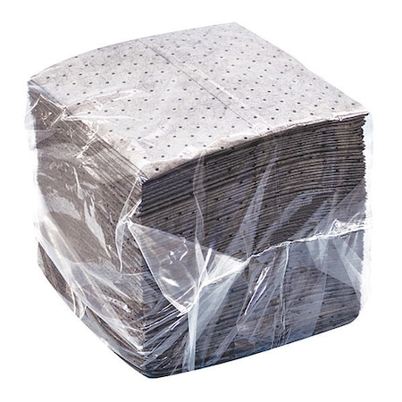 Partners Brand Sorbent Pad, Universal, 16 in x 18 in, Gray, 200 PK SORB100