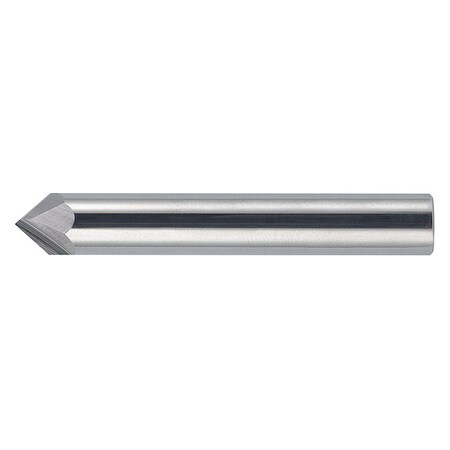 Bassett 3/8x3/8x2-1/2 2-Flute Carbide Single End 90 Degree Chamfer Tool Bassett MCH-2R Bright B10022