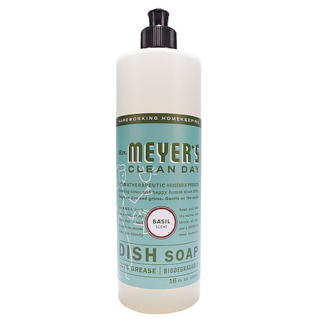 Mrs. Meyers Clean Day Clean Day Dish Soap, Basil, 16 oz., PK6 651202
