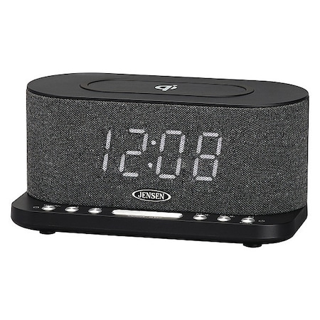 Jensen Dual Alarm Clock Radio with Wireless Qi Charging QICR-50