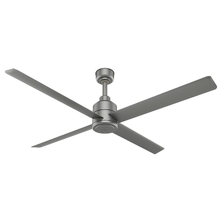 Hunter Commercial Ceiling Fan, 7 ft Blade Dia, 8 Speeds, 240V AC, Silver Polypropylene 76267