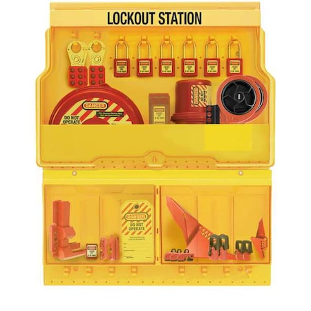 Master Lock Lockout Station, Fasteners, Yellow S1900VE410PRE