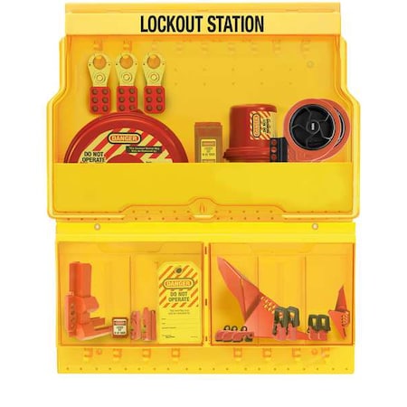 Master Lock Lockout Station, Fasteners, Yellow S1900VEPRE