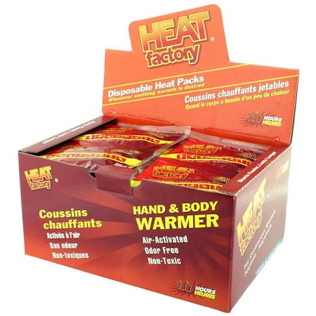 Heat Factory Hand Warmers, Up to 10 hr, Air-Activated, 124  Degrees F Avg. Temp., 40 PK 1953-40-BX