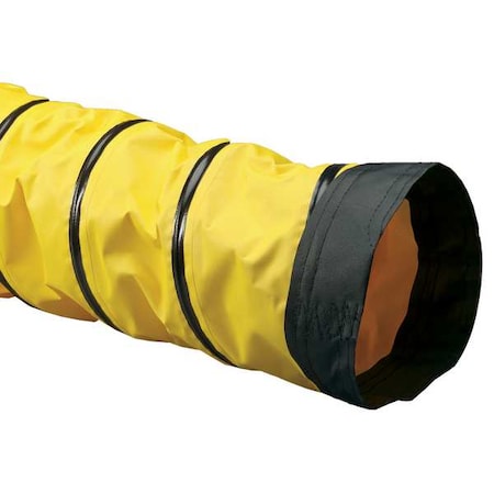 Flexaust Co Ducting Hose, 15 ft L, Black/Yellow 3420600015